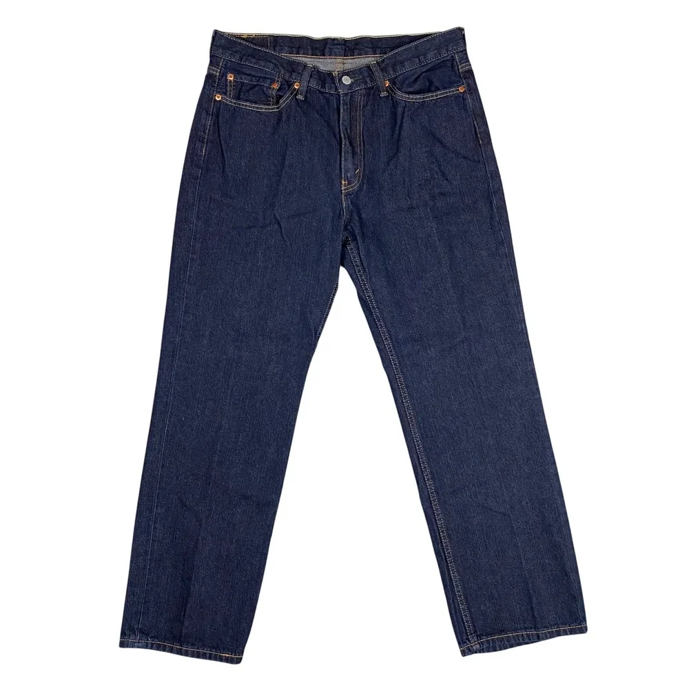 Levis‎ 514 Straight Fit Dark Wash Denim Jeans Mens 36 Blue